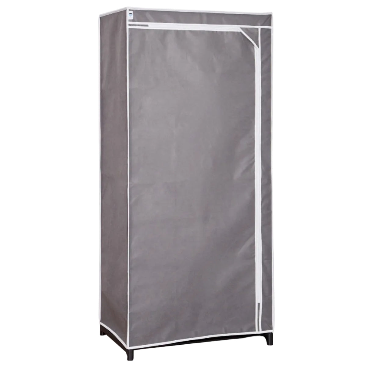 Stoffschrank mit Kleiderstange, Grau, 75 x 50 x 160 cm