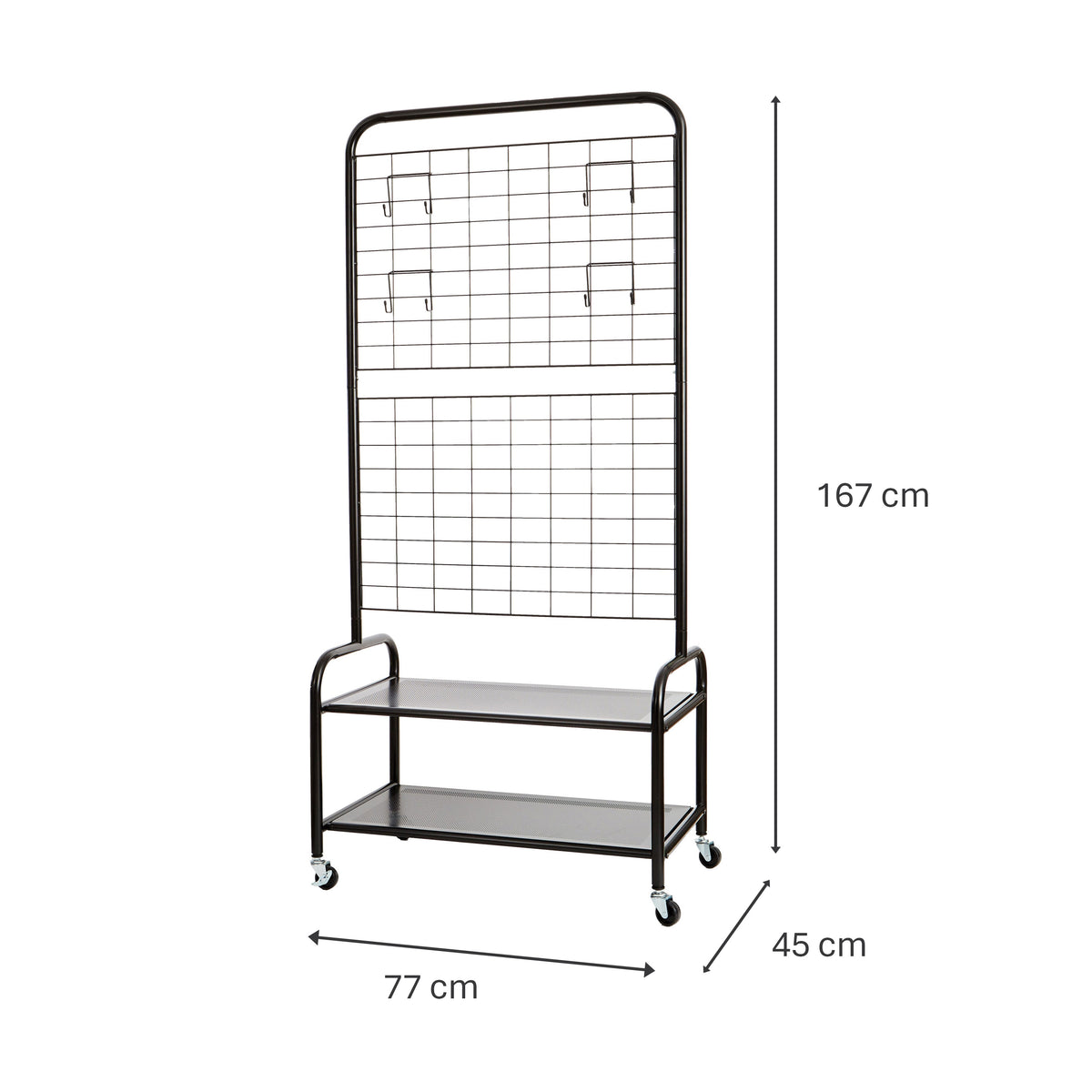Loft Kleiderständer mit stabilem Gitter, 77 x 45 x 167 cm