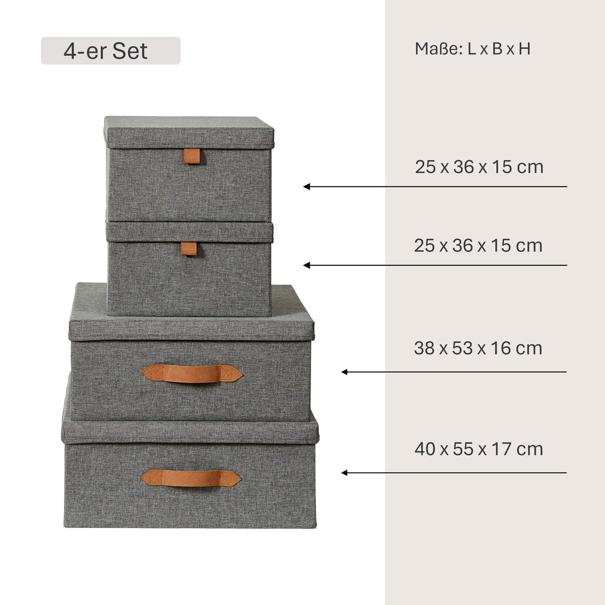 Aufbewahrungsboxen mit Deckel – PREMIUM GRAU