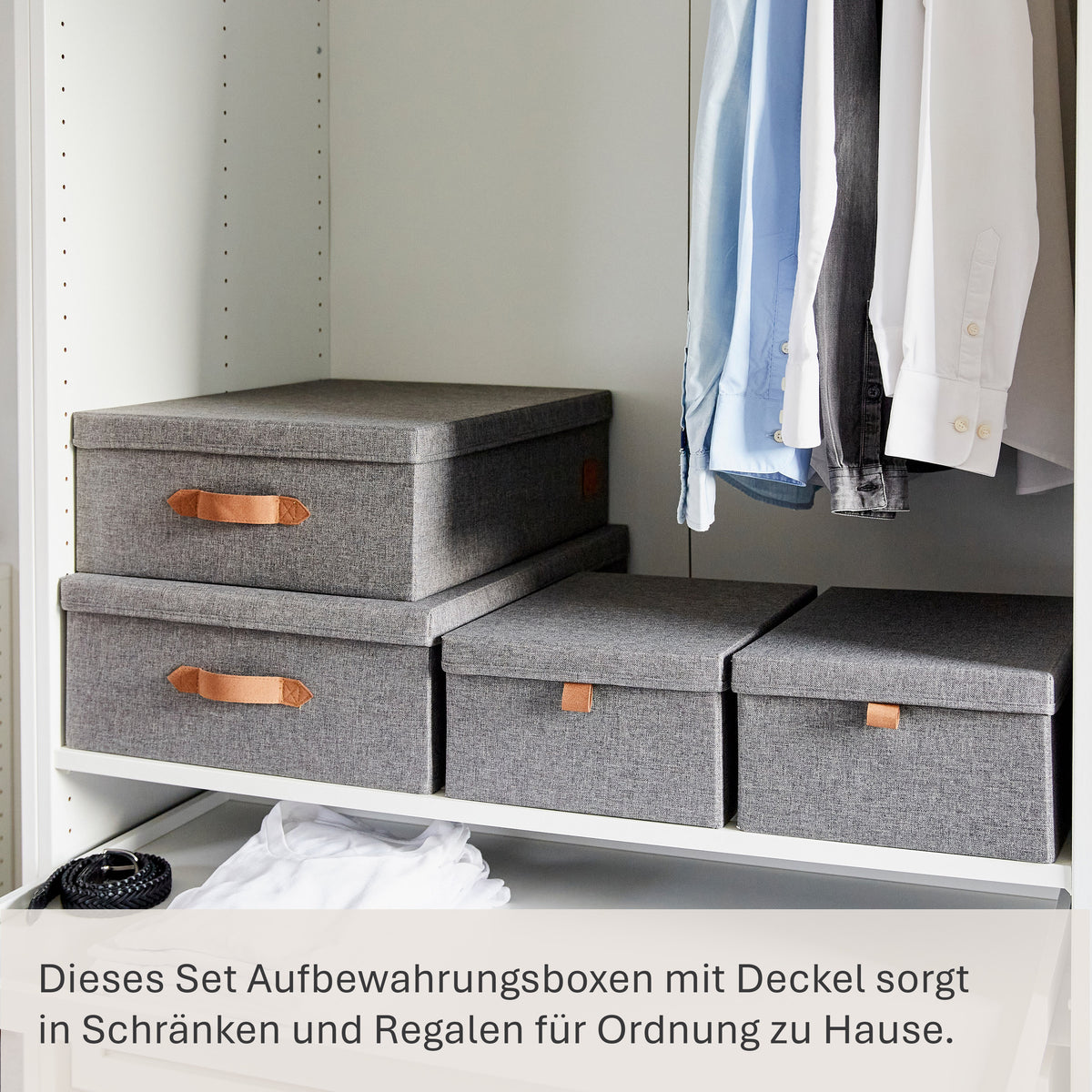 Aufbewahrungsboxen mit Deckel – PREMIUM GRAU