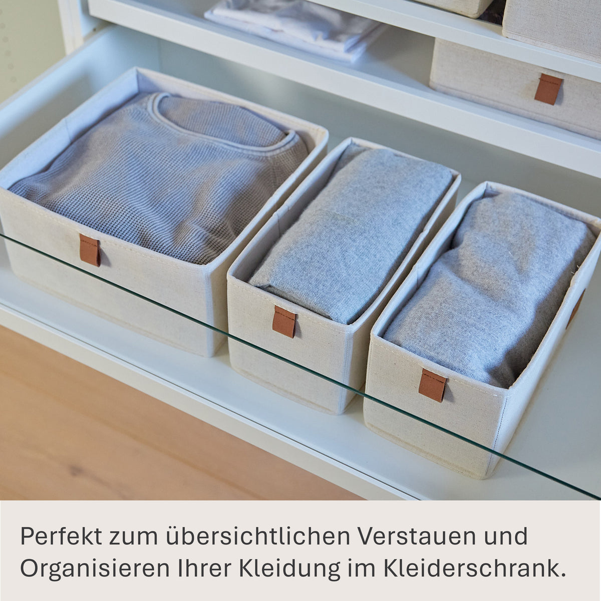 3er Set Aufbewahrungsbox Stoff – PREMIUM