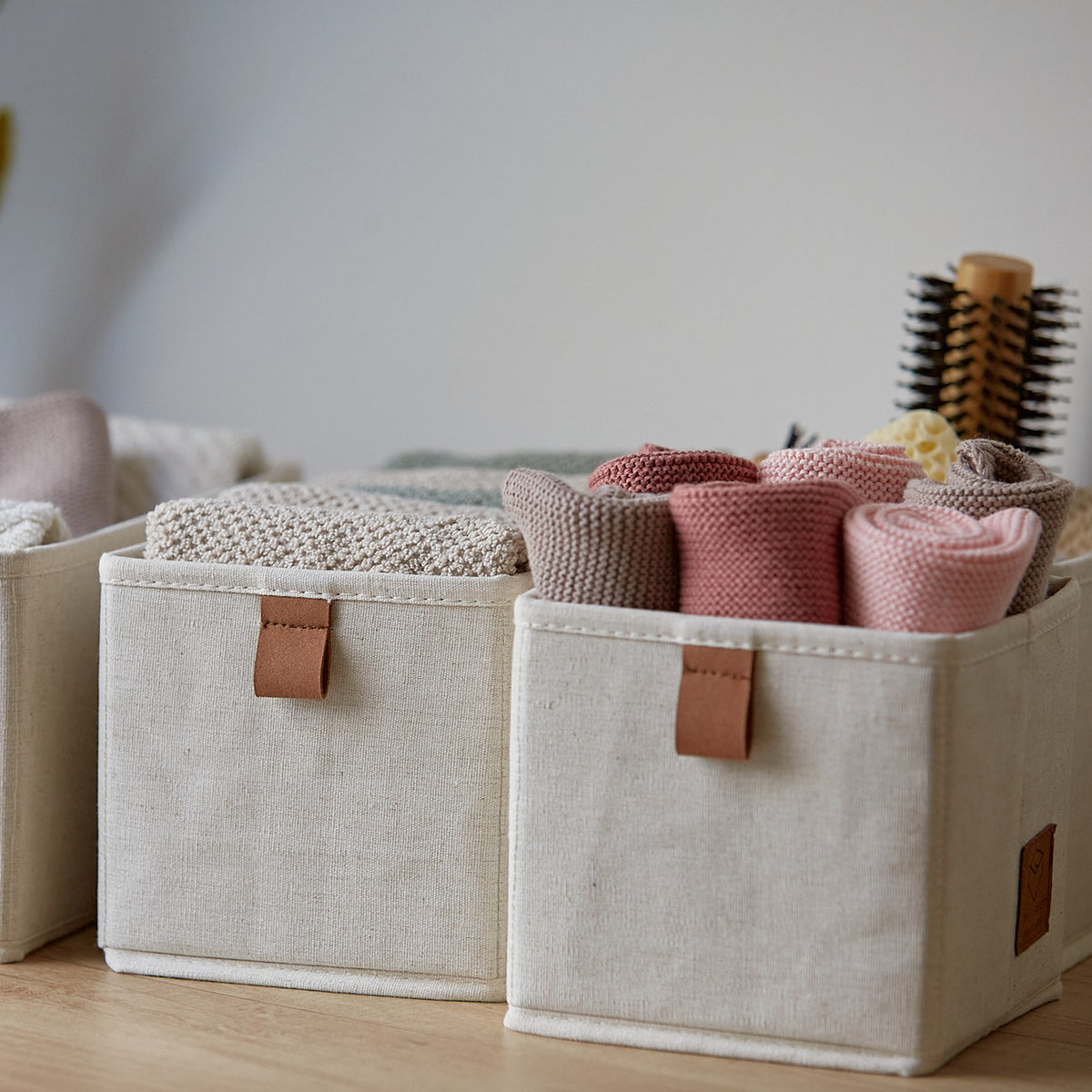 3er Set Aufbewahrungsbox Stoff – PREMIUM