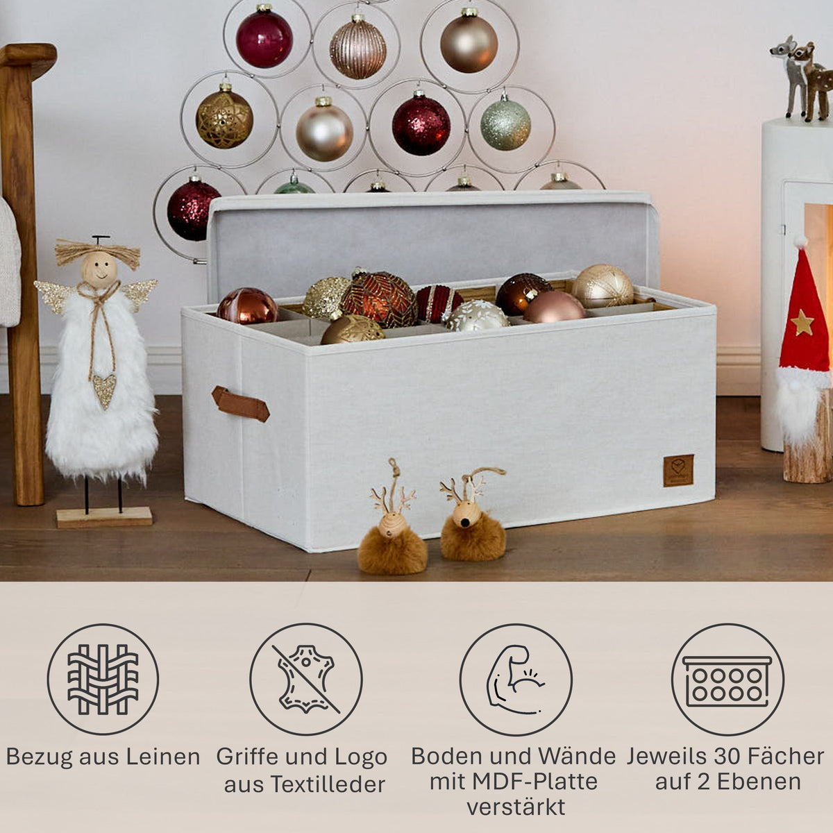 Aufbewahrungsbox für Weihnachtskugeln, 58x36x25 cm – PREMIUM
