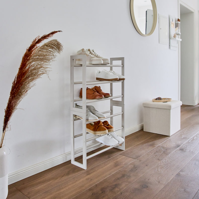Schmales Schuhregal ausziehbar, 3 Ebenen, 54,5-99 x 17 x 45,5 cm