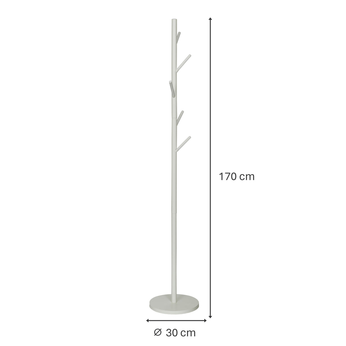 Loft Jackenständer aus Metall, Weiß , 5 Haken