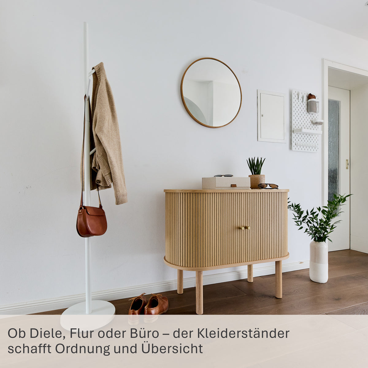Loft Jackenständer aus Metall, Weiß , 5 Haken