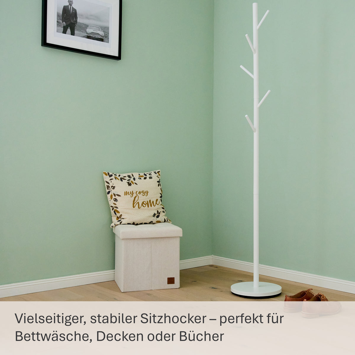 Sitzhocker mit Stauraum, 38x38x38 cm – PREMIUM
