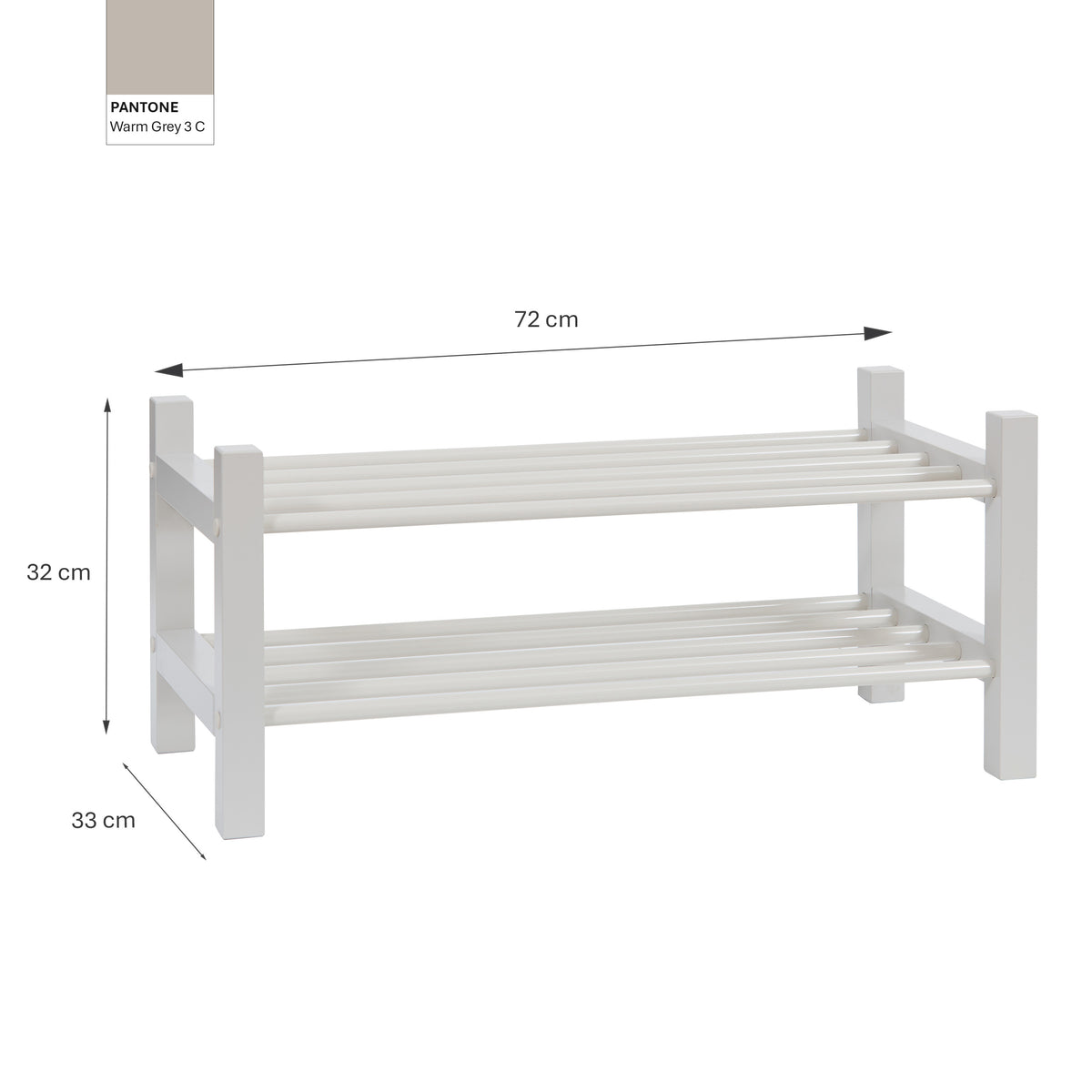 Schuhregal stapelbar, 2 Ebenen, 73 x 33 x 32 cm