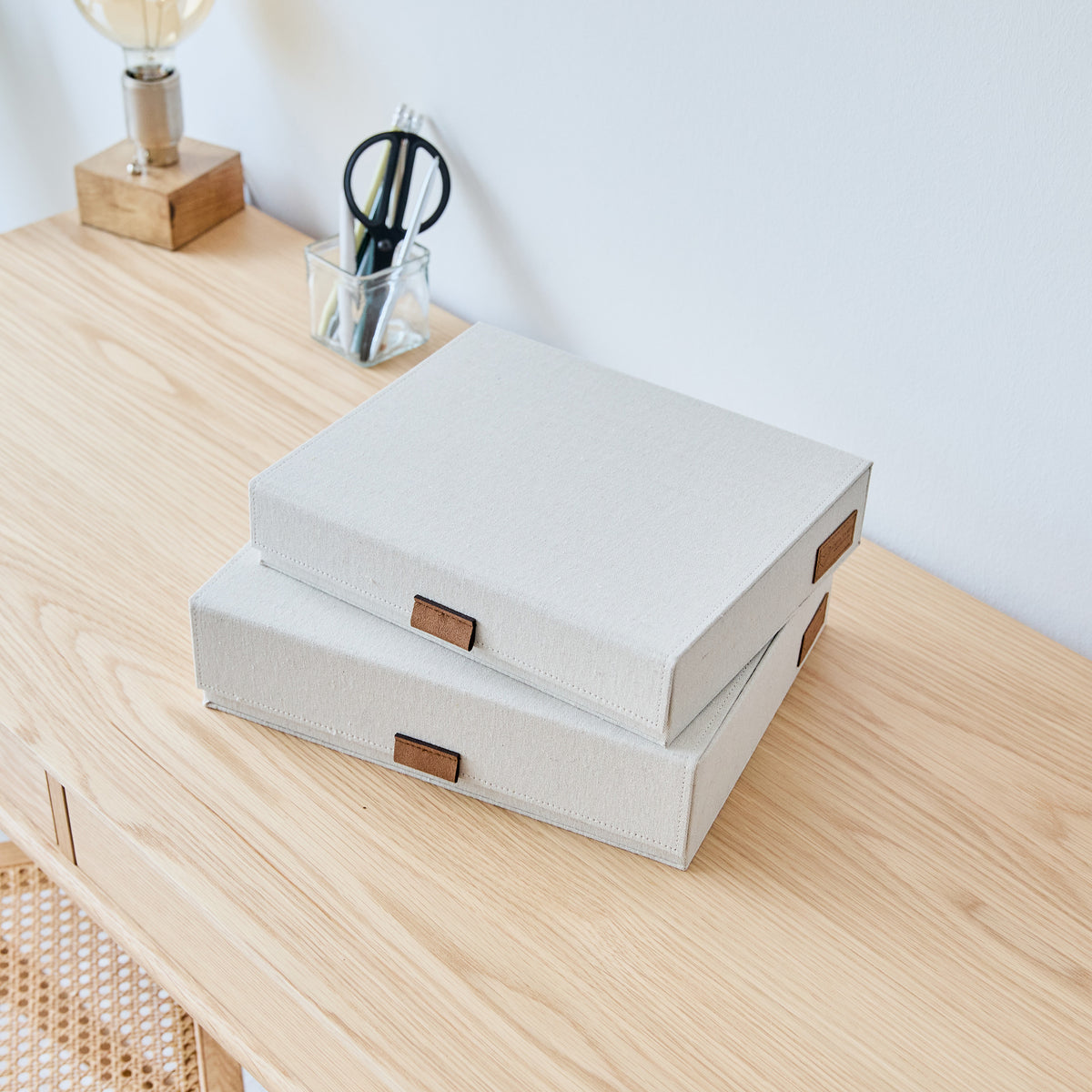 Dokumentenbox 2er Set, A4, magnetisch – PREMIUM NATUR