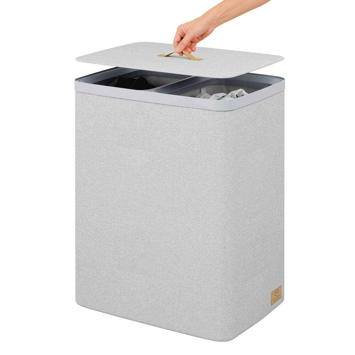 Wäschesammler mit Unterteilern, 100l, 67x56x40 cm – PREMIUM
