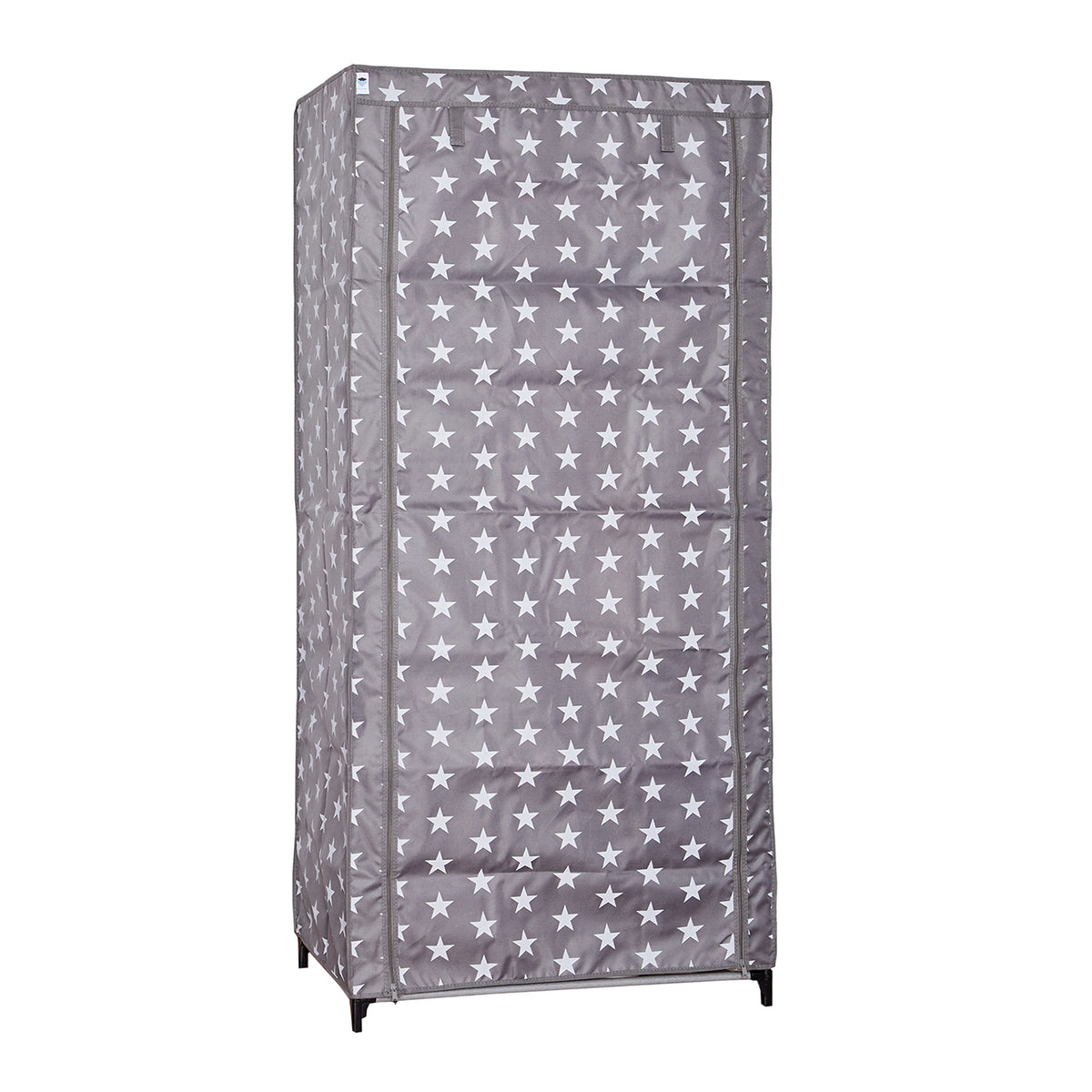 Stoffschrank mit Kleiderstange und Ablagefach, Stern, 80 x 50 x 175 cm