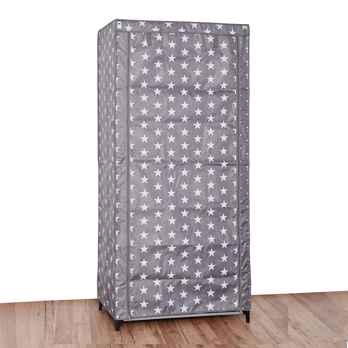 Stoffschrank mit Kleiderstange und Ablagefach, Stern, 80 x 50 x 175 cm