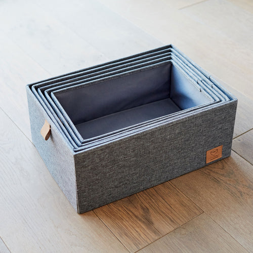 Aufbewahrungsbox mit Deckel Stoff 5-teilig – ESSENTIALS