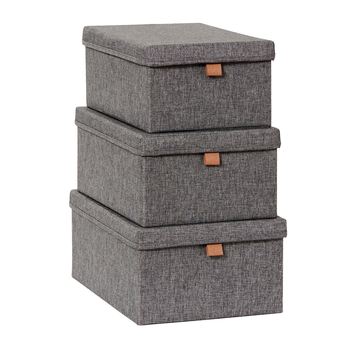 Aufbewahrungsbox mit Deckel Stoff – PREMIUM GRAU