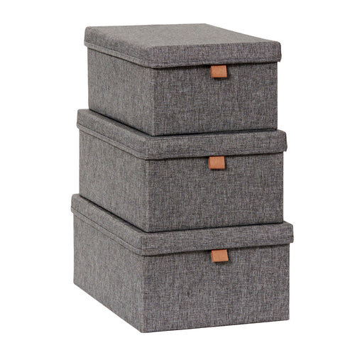Aufbewahrungsbox mit Deckel Stoff – PREMIUM GRAU