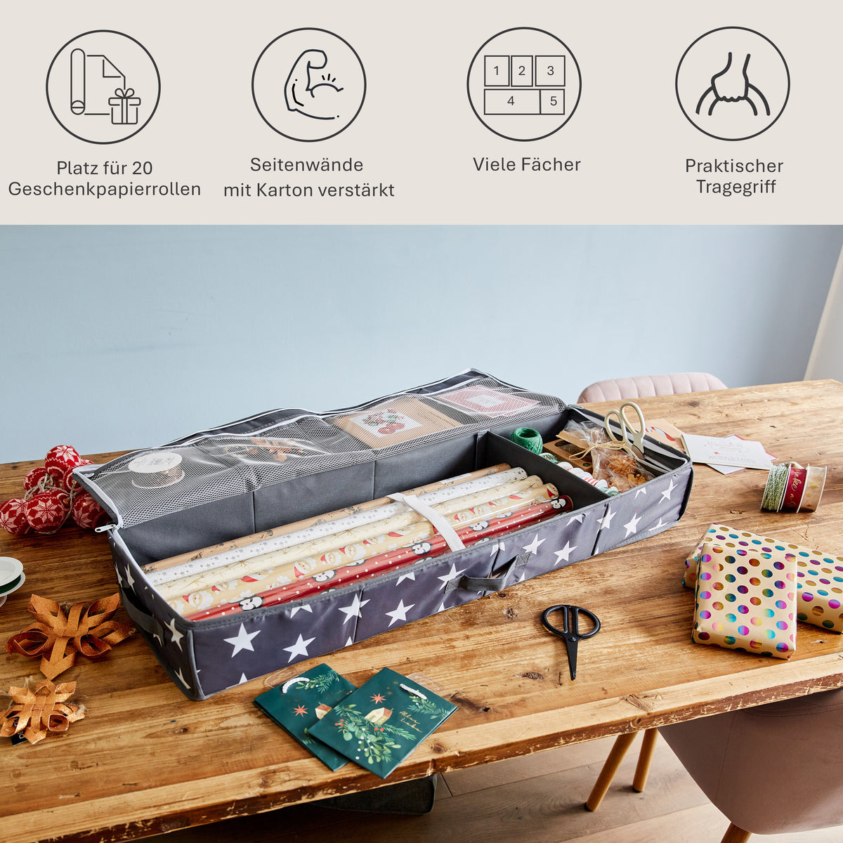Geschenkpapier Organizer, Stern – WEIHNACHTEN