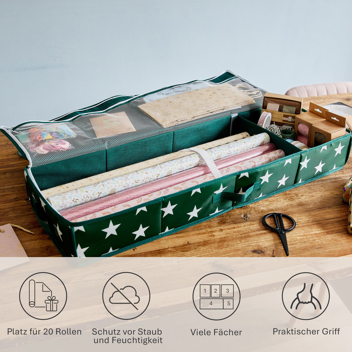 Geschenkpapier Organizer, Stern – WEIHNACHTEN