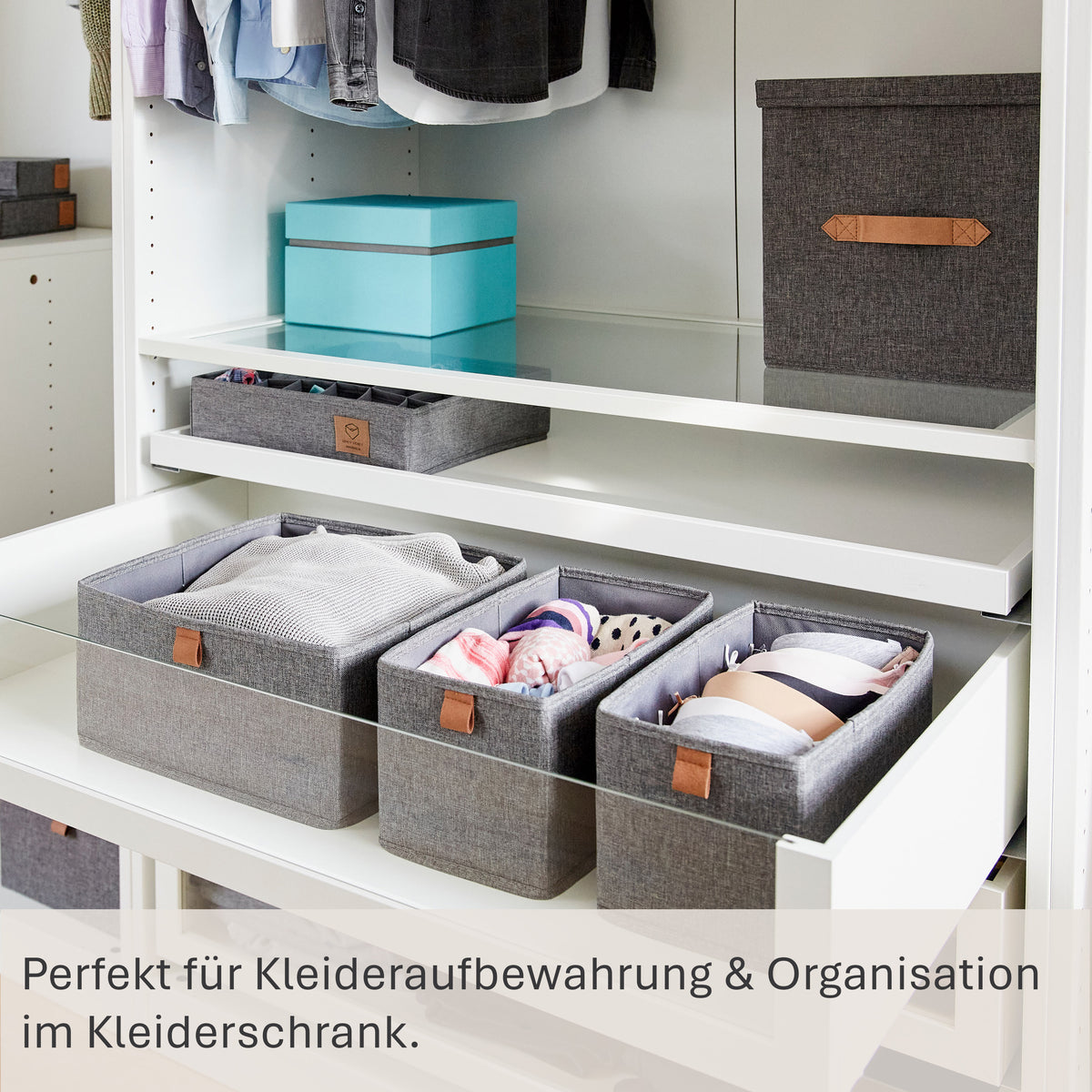 3er Set Aufbewahrungsbox Stoff – PREMIUM
