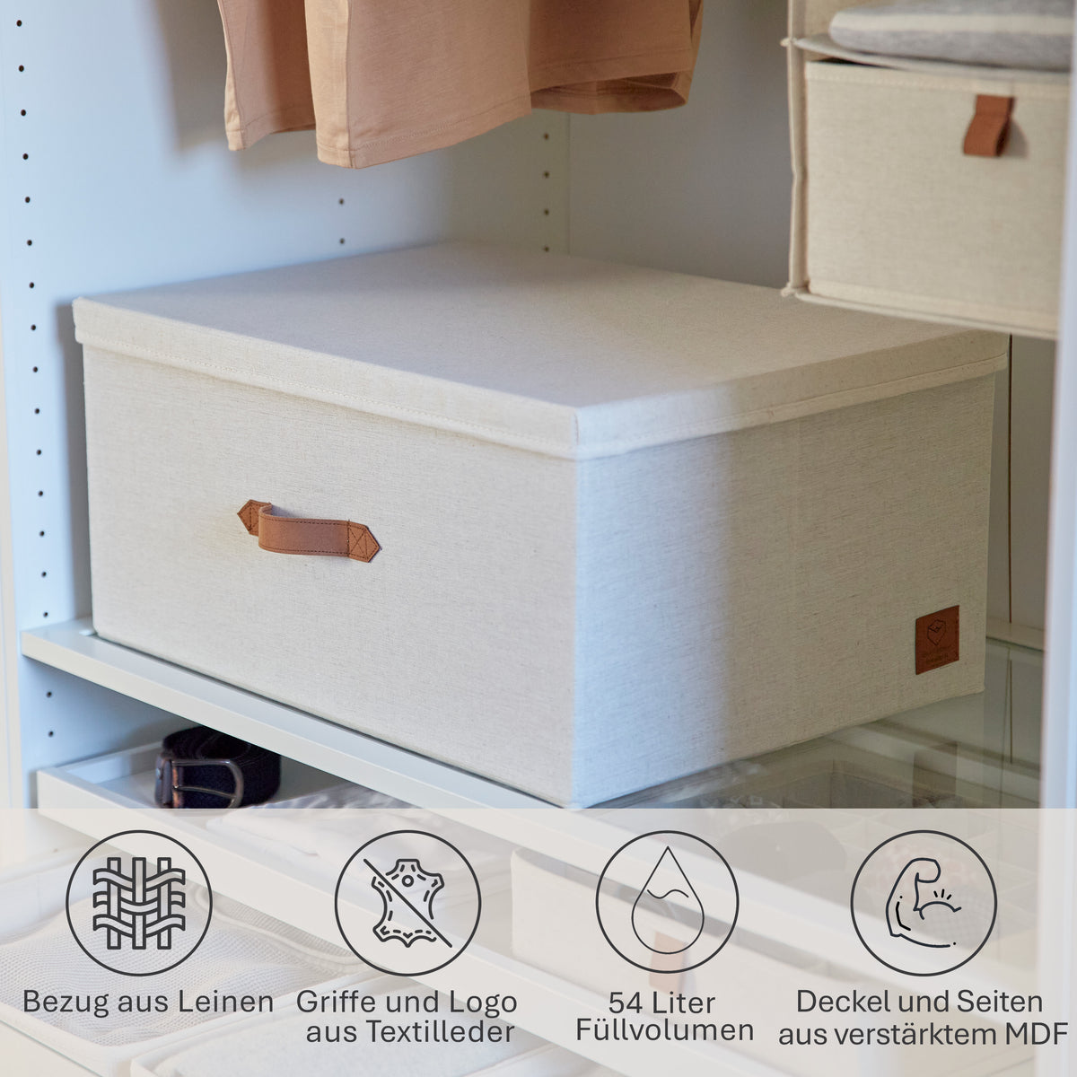 Aufbewahrungsbox mit Deckel, 54x40x25 cm – PREMIUM