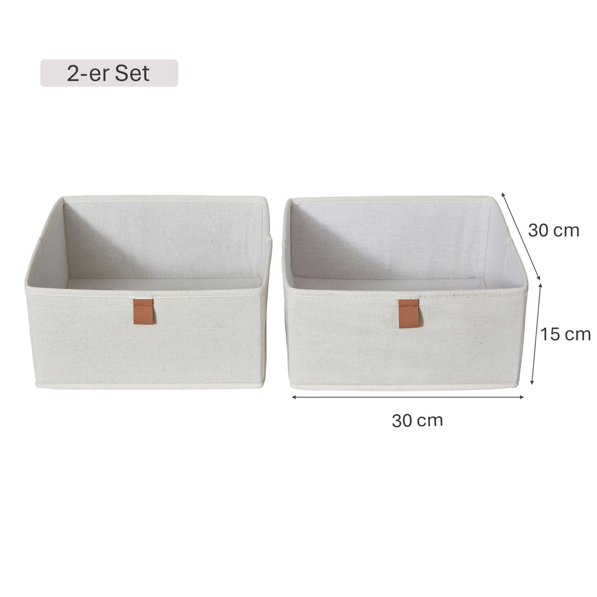 Aufbewahrungsboxen Stoff 2-teilig – PREMIUM