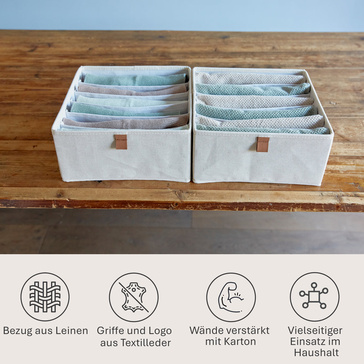 Schubladenbox 2-teilig, 30x30x15 cm – PREMIUM