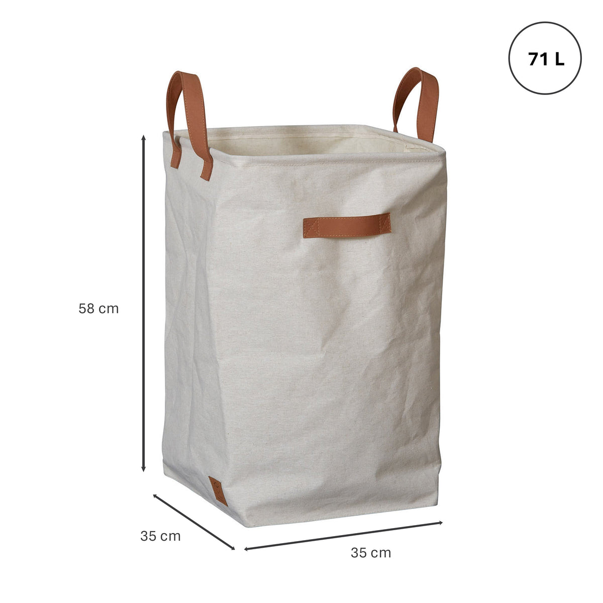 Wäschekorb mit Griffen, 35x35x58 cm – PREMIUM