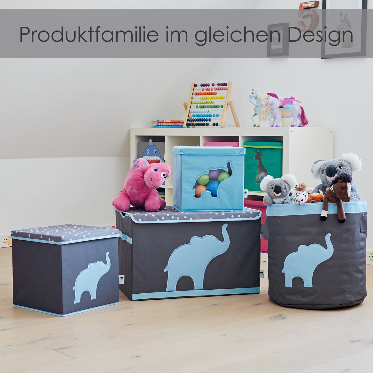 Aufbewahrungskorb rund, Elefant – KIDS