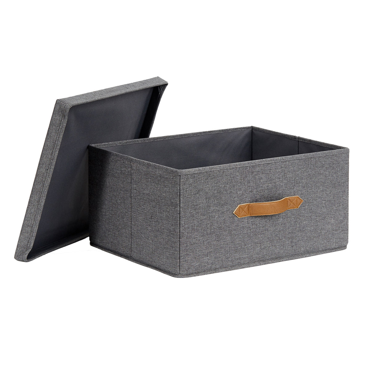 Aufbewahrungsbox Stoff mit Deckel – PREMIUM GRAU
