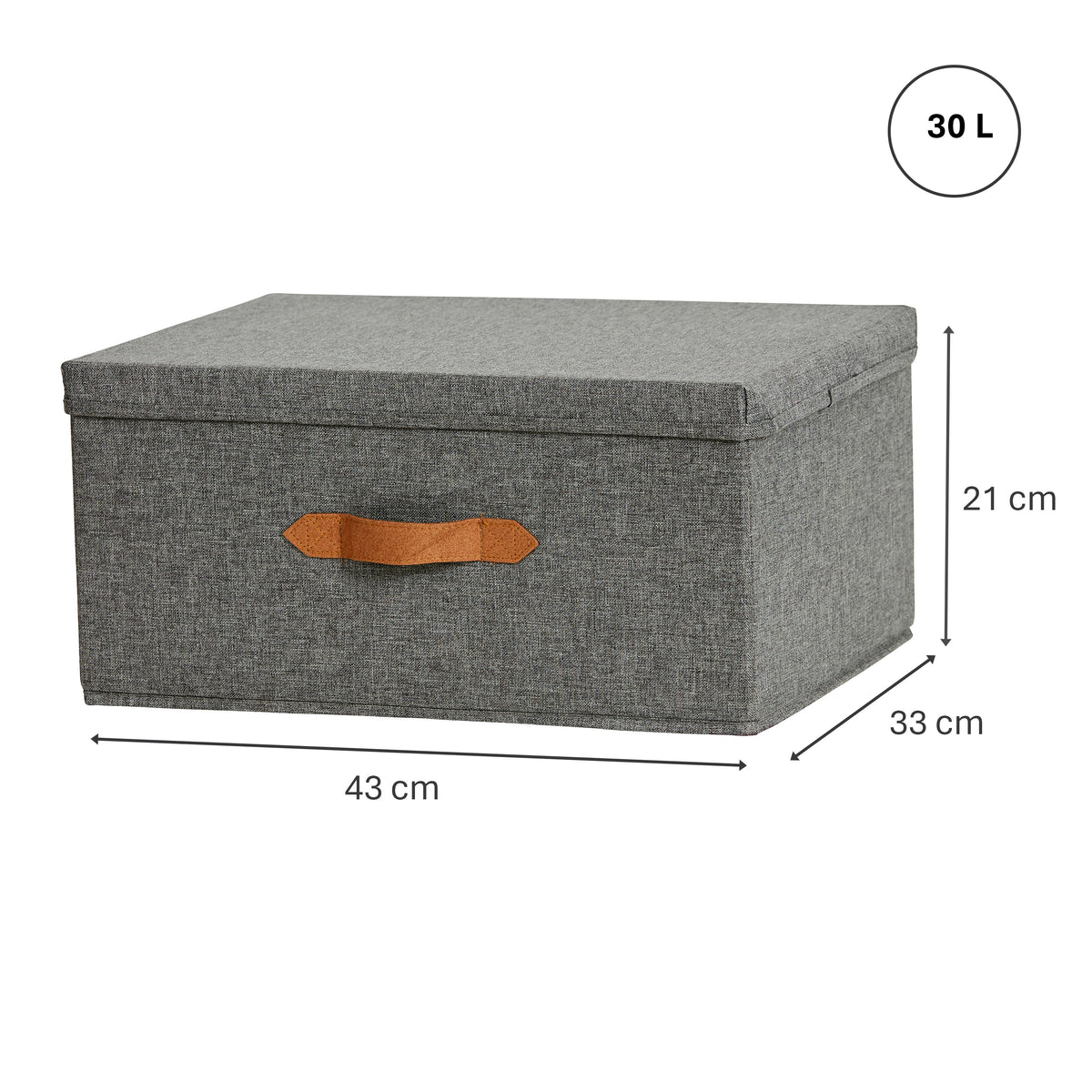 Aufbewahrungsbox Stoff mit Deckel – PREMIUM GRAU