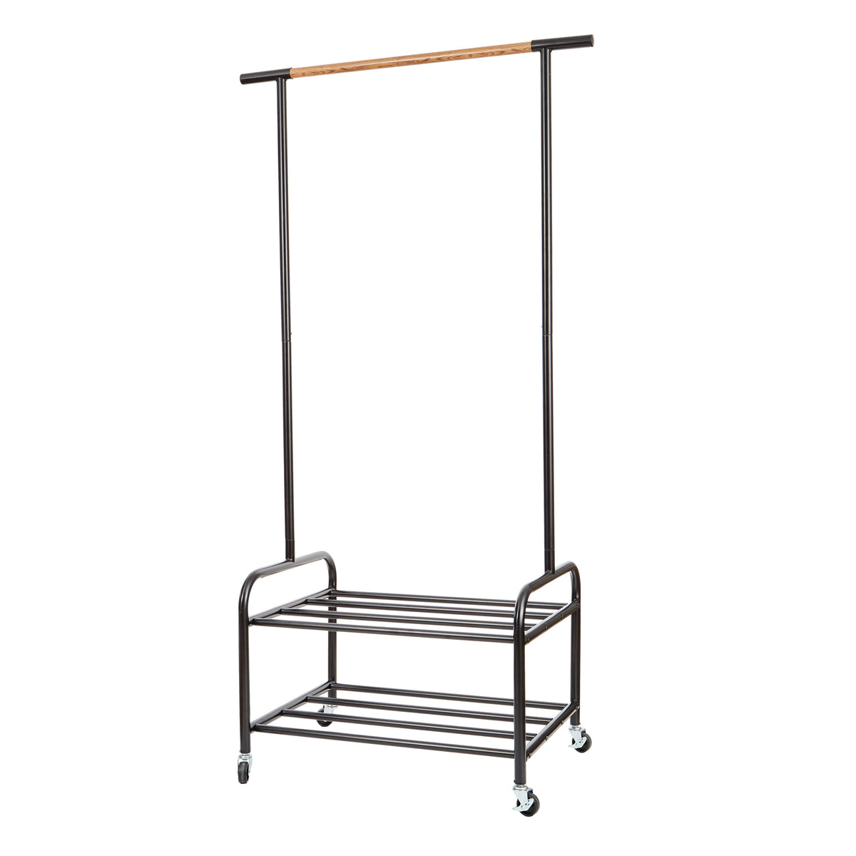 Loft Kleiderständer auf Rollen, 2 Ablagen, 91,5 x 52,5 x 173 cm