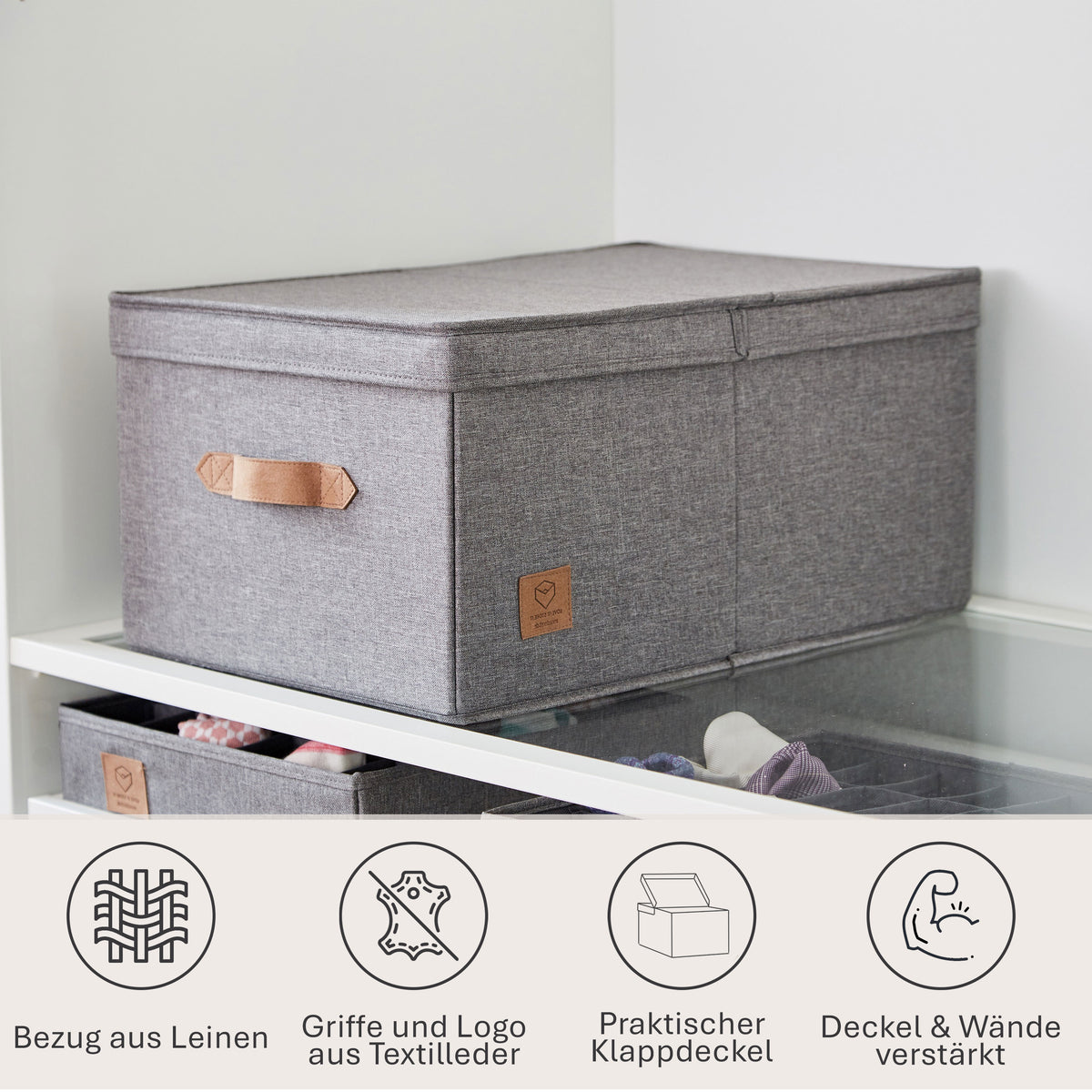 Aufbewahrungsbox mit Klappdeckel – PREMIUM