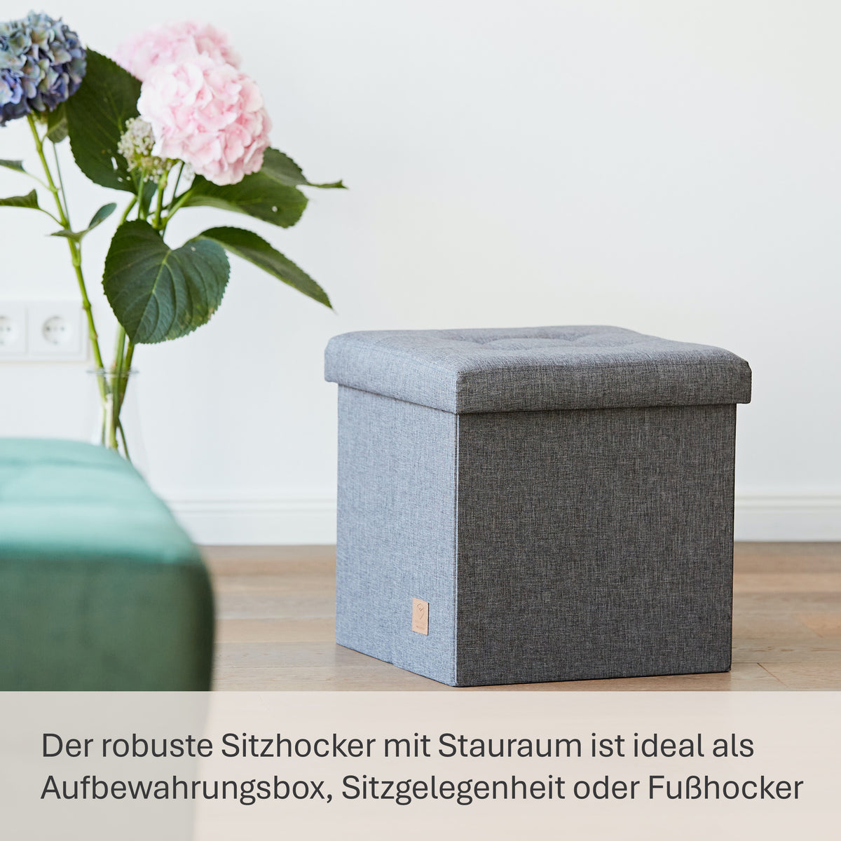 Sitzhocker mit Stauraum, 38x38x38 cm – PREMIUM