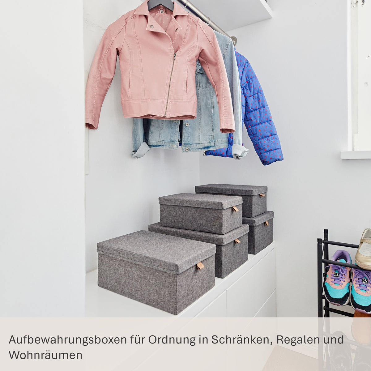 Aufbewahrungsboxen Stoff mit Deckel – PREMIUM