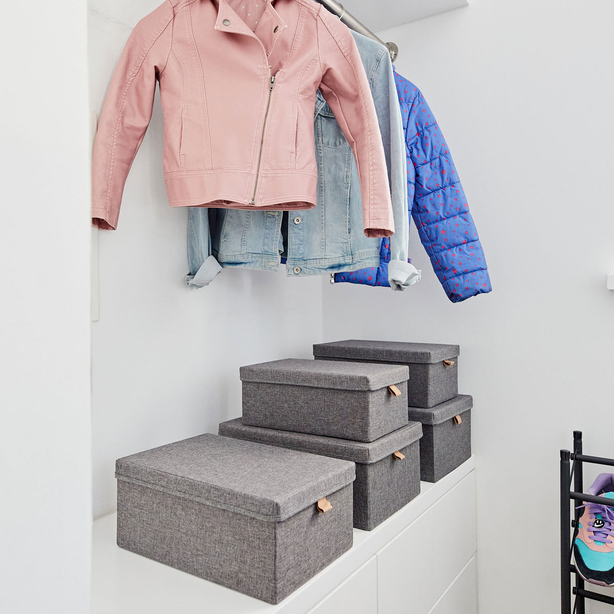 Aufbewahrungsbox mit Deckel Stoff 5-teilig – ESSENTIALS