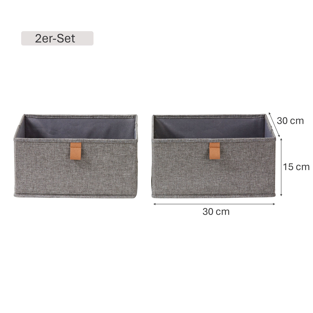 Aufbewahrungsboxen Stoff 2-teilig – PREMIUM