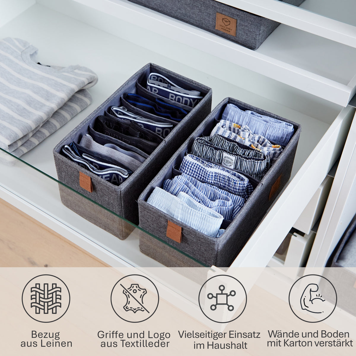Schubladen Organizer 2-teilig, 15x30x15 cm – PREMIUM