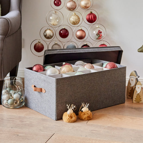 Aufbewahrungsbox für Weihnachtskugeln – PREMIUM [farbe:Grau meliert]