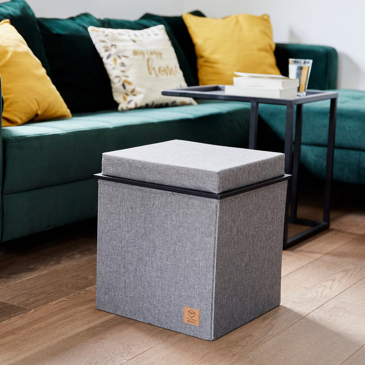 3-in-1 Sitzhocker mit Stauraum – PREMIUM GRAU