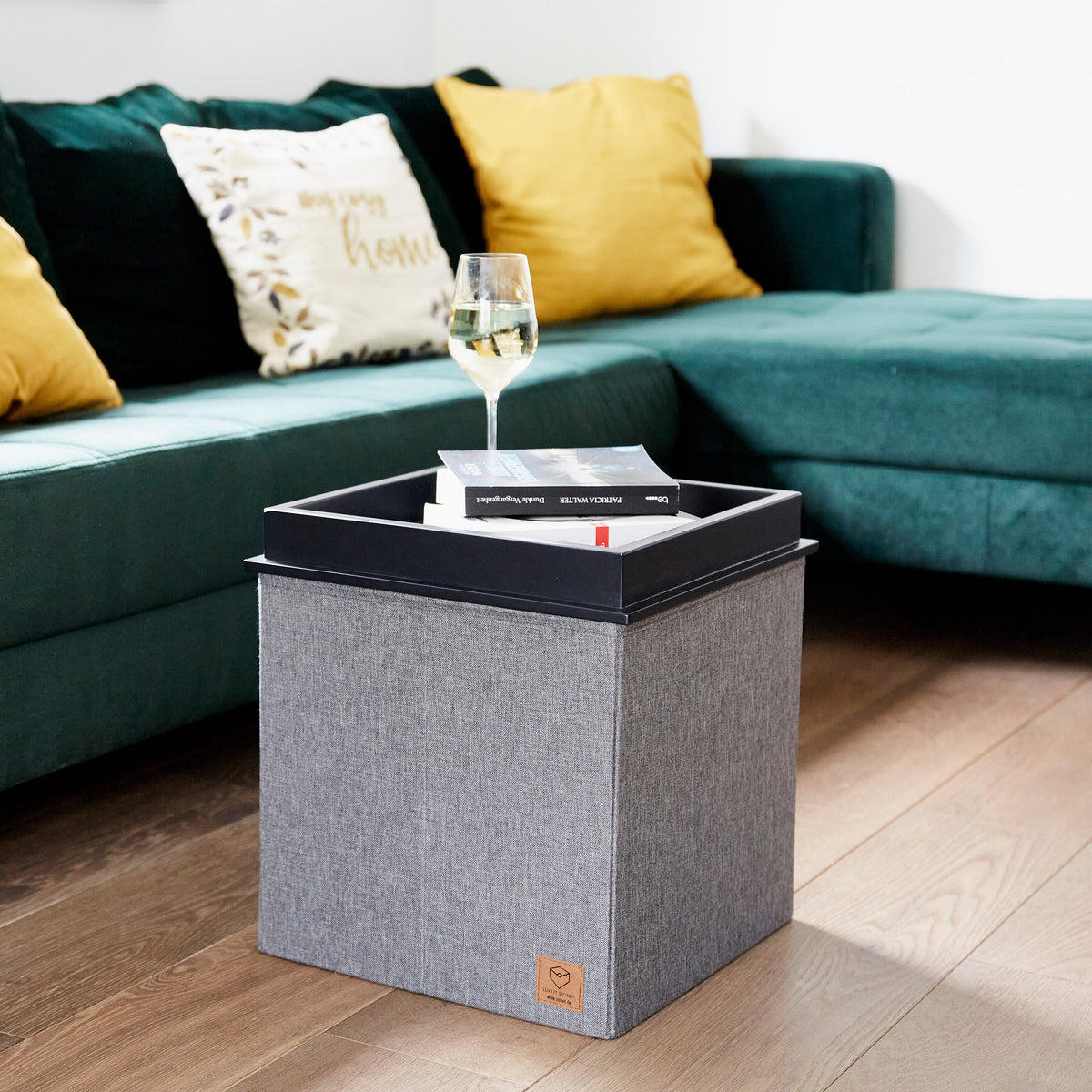 3-in-1 Sitzhocker mit Stauraum – PREMIUM GRAU