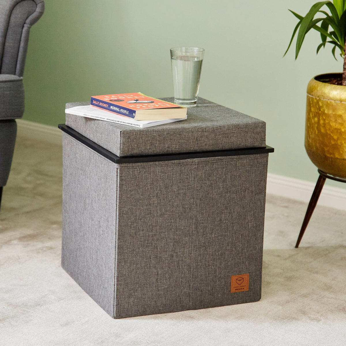 3-in-1 Sitzhocker mit Stauraum – PREMIUM GRAU