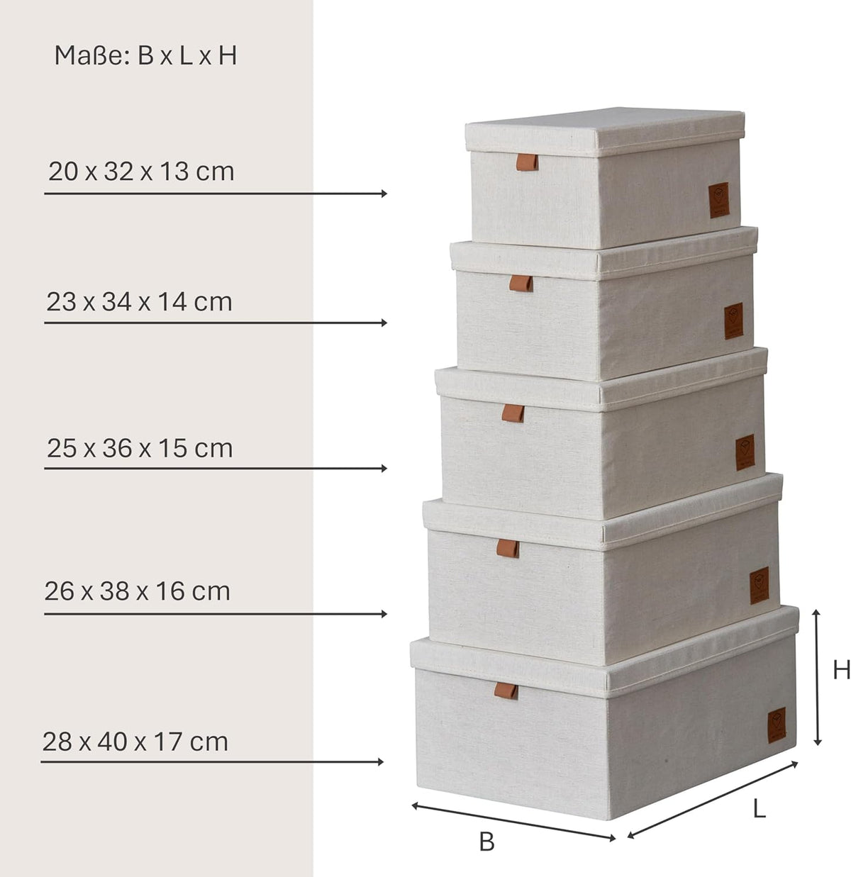 Aufbewahrungsboxen Stoff mit Deckel – PREMIUM