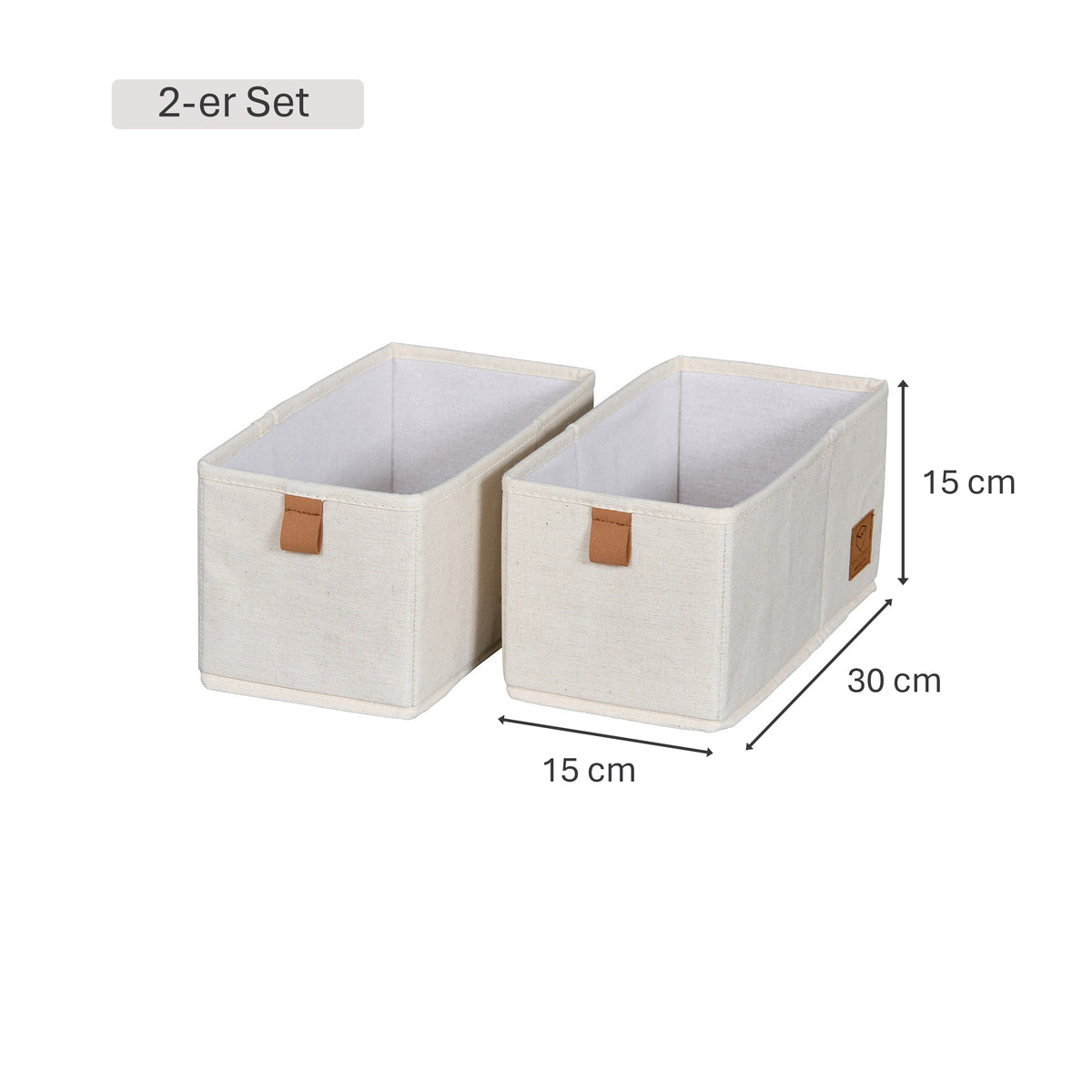 Schubladenbox 2-teilig, 15x30x15 cm – PREMIUM
