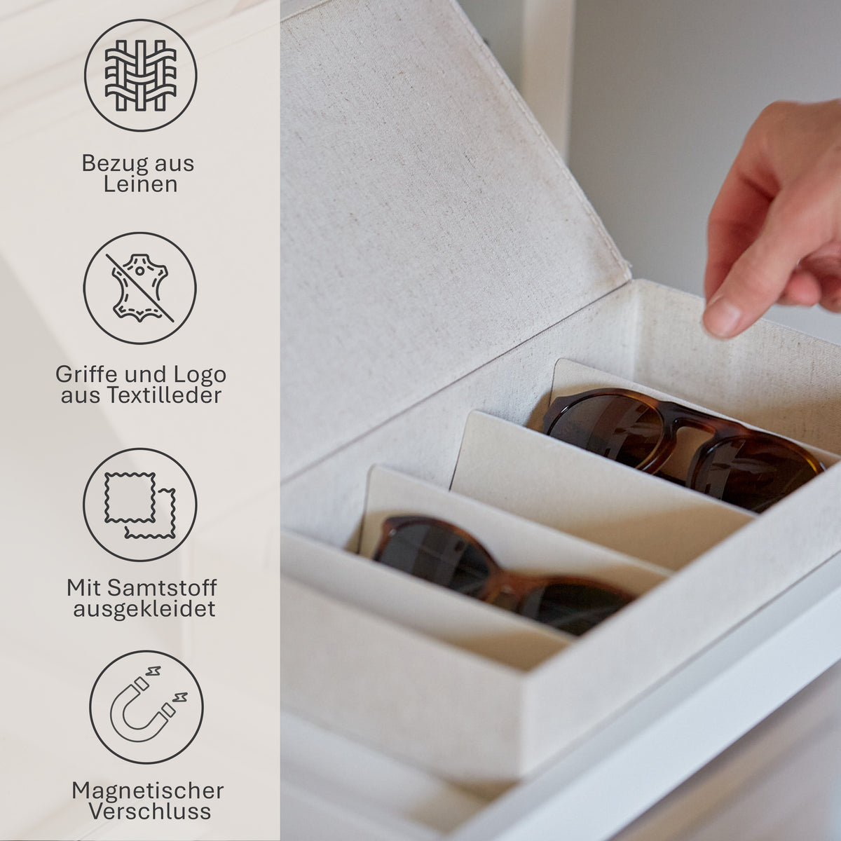 Brillenbox für 5 Brillen – PREMIUM
