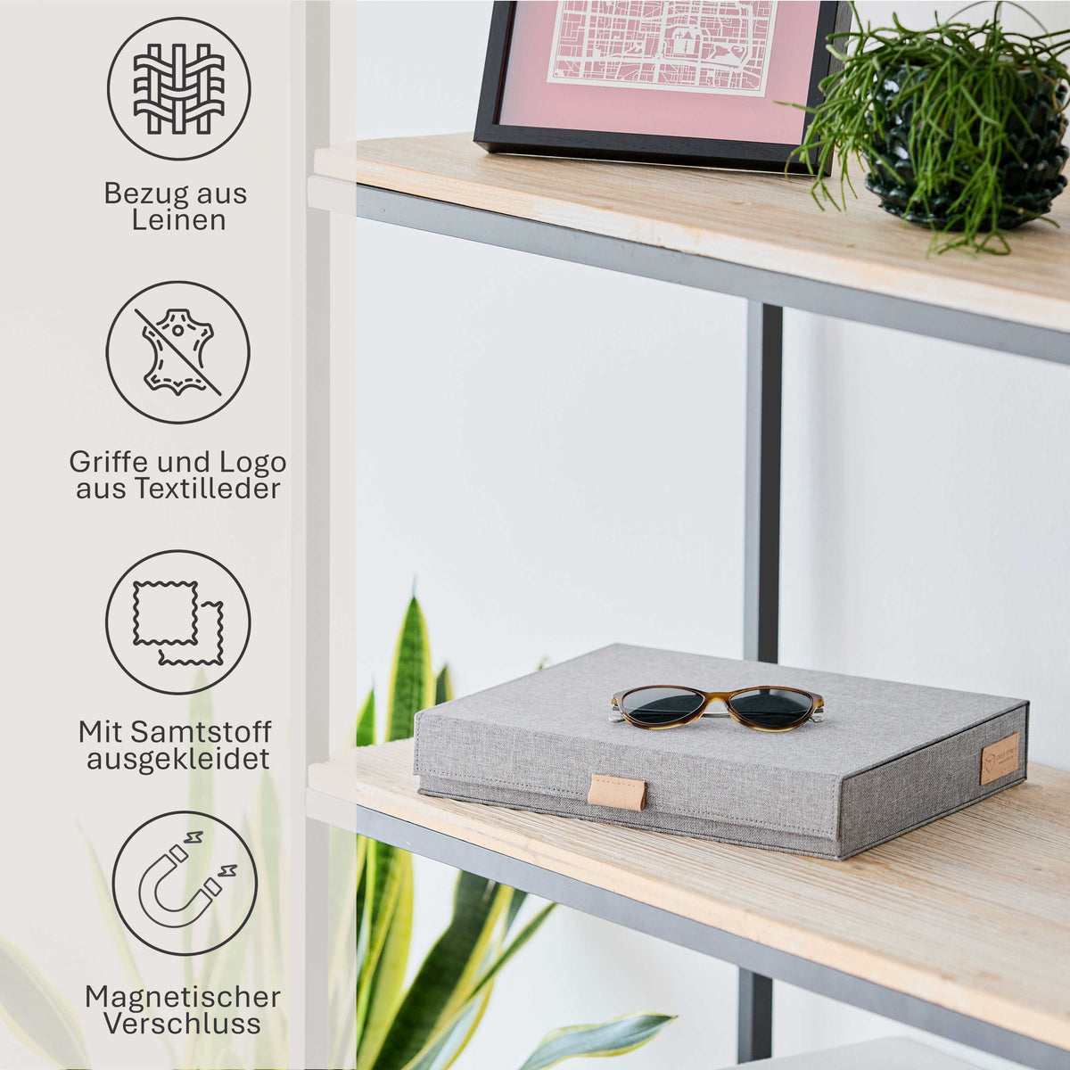 Premium Brillenbox für 8 Brillen