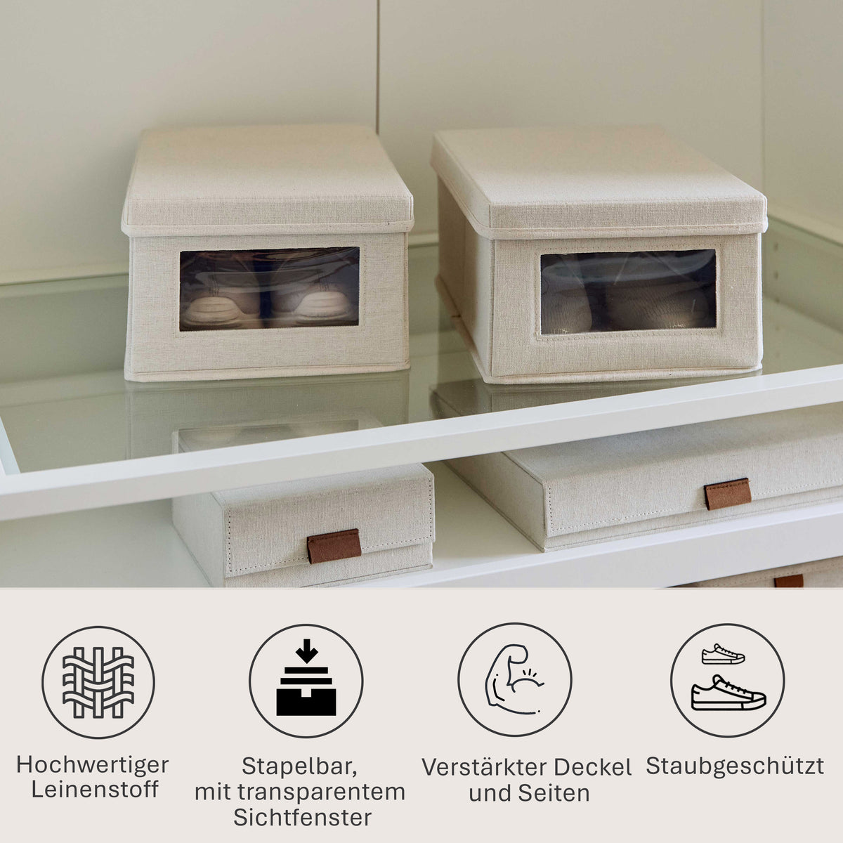 2 Stück Aufbewahrungsbox Schuhe – PREMIUM