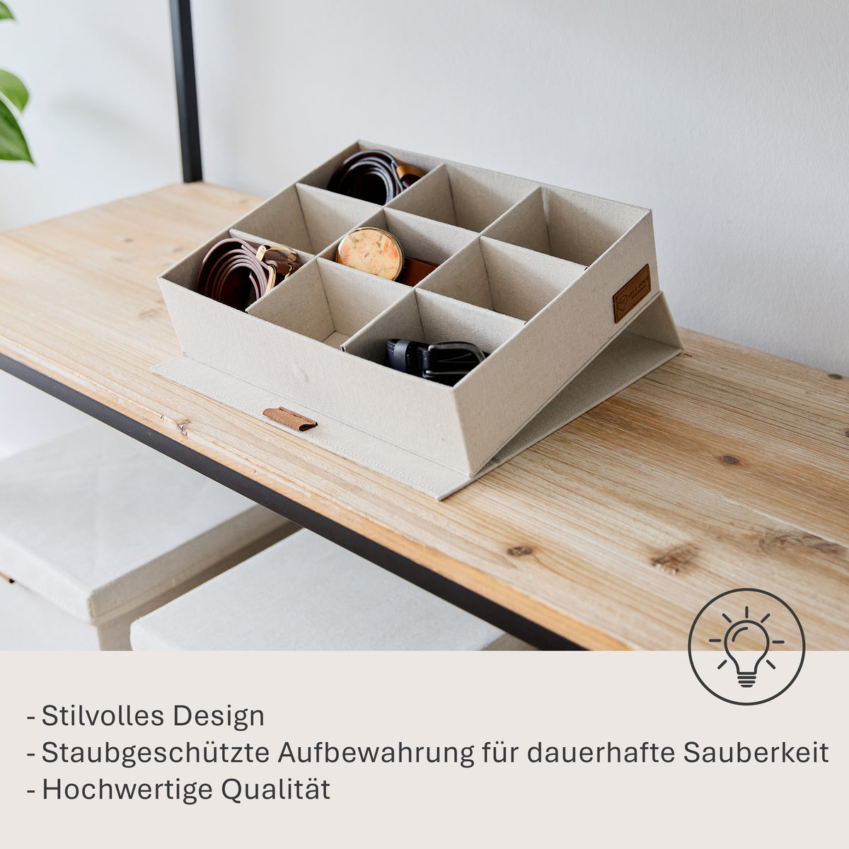 Aufbewahrungsbox mit Deckel – PREMIUM NATUR