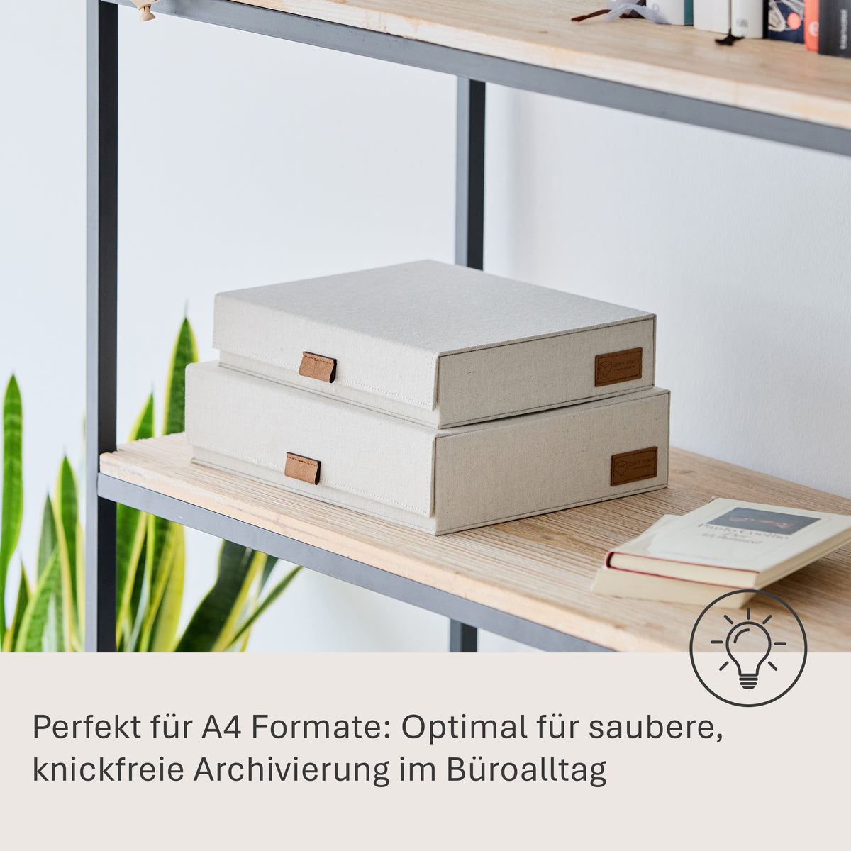 Dokumentenbox 2er Set, A4, magnetisch – PREMIUM NATUR