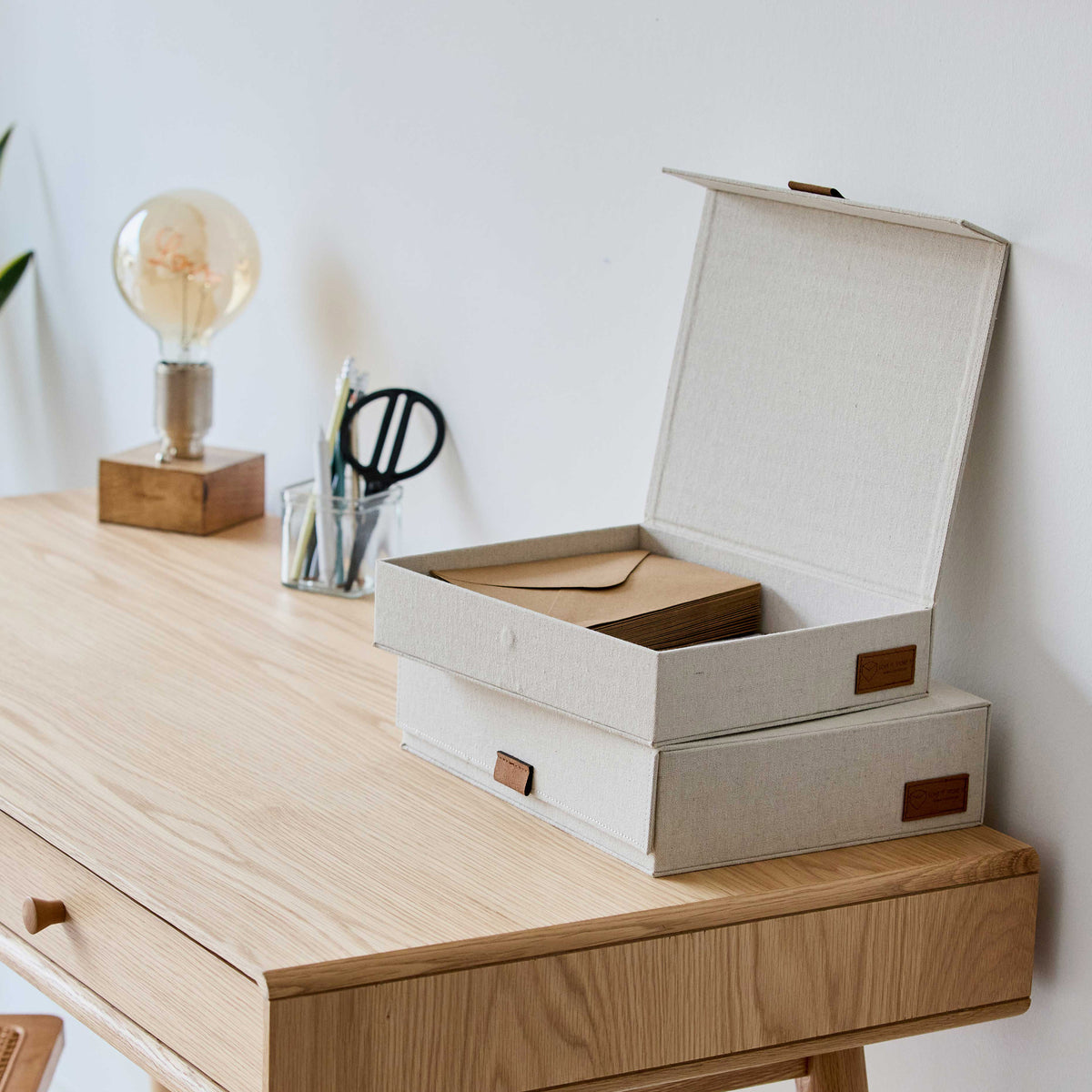Dokumentenbox 2er Set, A4, magnetisch – PREMIUM NATUR