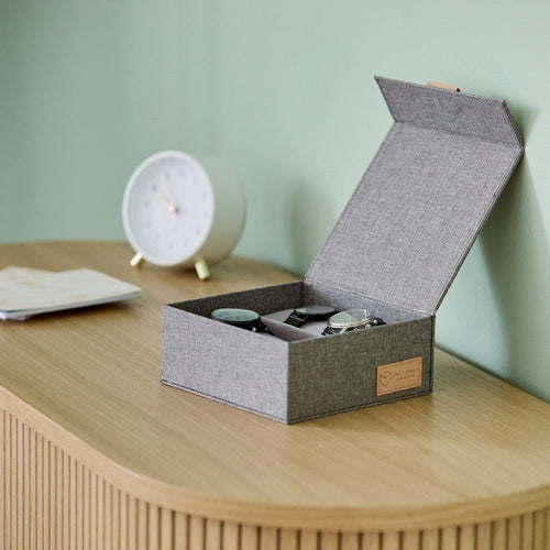 Premium Aufbewahrungsbox für Uhren [farbe:Hellgrau]