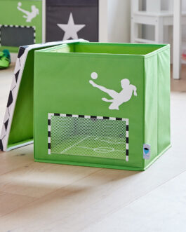 Aufbewahrungsbox Fussball mit Netz grün